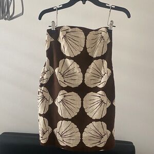 Abercrombie & Fitch Brown and Cream Strapless Dress